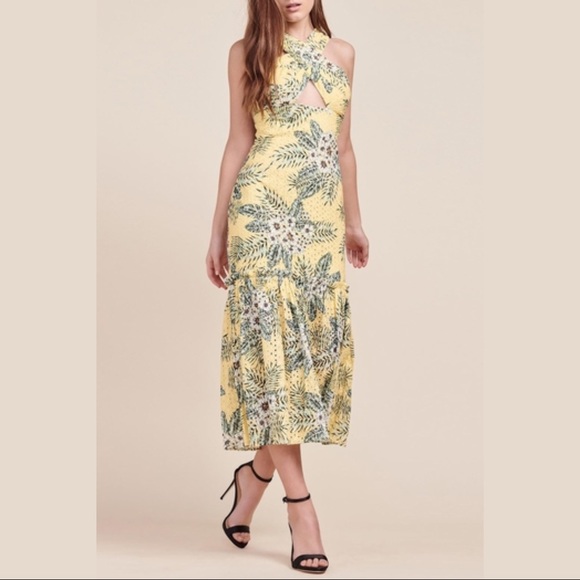 NEW BBDakota Yellow Floral Midi Dress - Picture 2 of 11